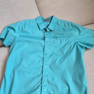 Guess Men's Turquoise Casual Button Down Shirt